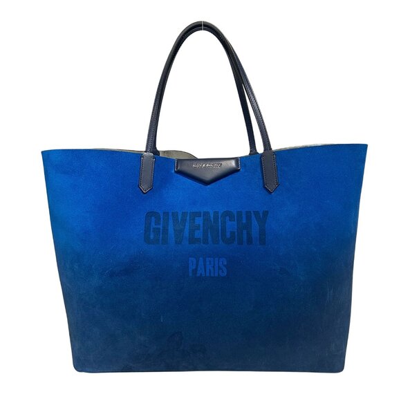 Givenchy Handbags - Givenchy Calfskin Large Antigona Tote Blue Silver